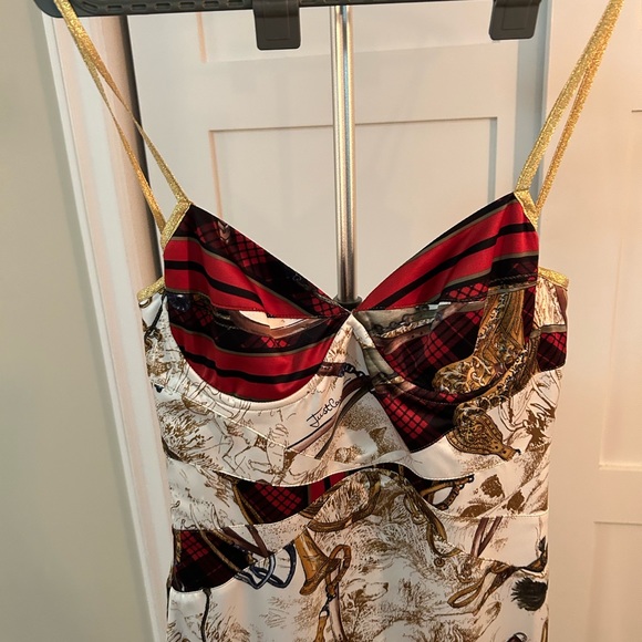 Roberto Cavalli Silk Equestrian “Hermes” Printed Cocktail Dress XS 00/0 IT38 - Picture 7 of 9
